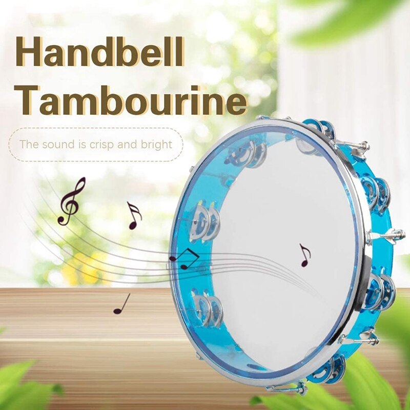 Pandereta de afinación automática para niños y adultos, tambor de mano con jigles de doble fila, instrumento de percusión, para Ktv