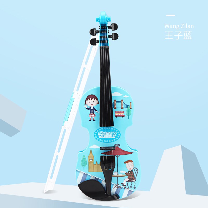Simulation violin legetøj børn musikinstrument musik legetøj dreng pige børn musikinstrument nybegynder: Blå