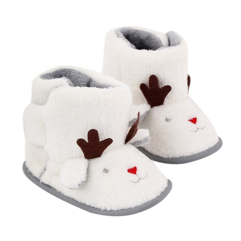 Newborn Infant Baby Girls Snow Boots Winter Warm Baby Shoes Solid Button Plush Ankle Boots