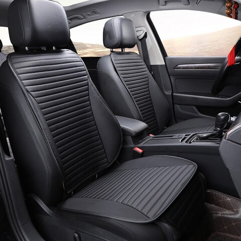 Easy Clean Not Moves Car Seat Cushions,universal Pu Leather Non Slide For Lada Granta Seat Cover Water Proof X2 X30: black front 1pcs