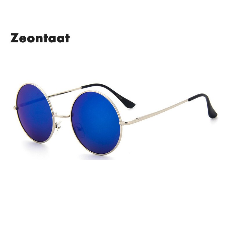 Zeontaat cirkel steampunk zonnebril dames merk heren rond zwart montuur zwarte lens zonnebril heren gafas de sol