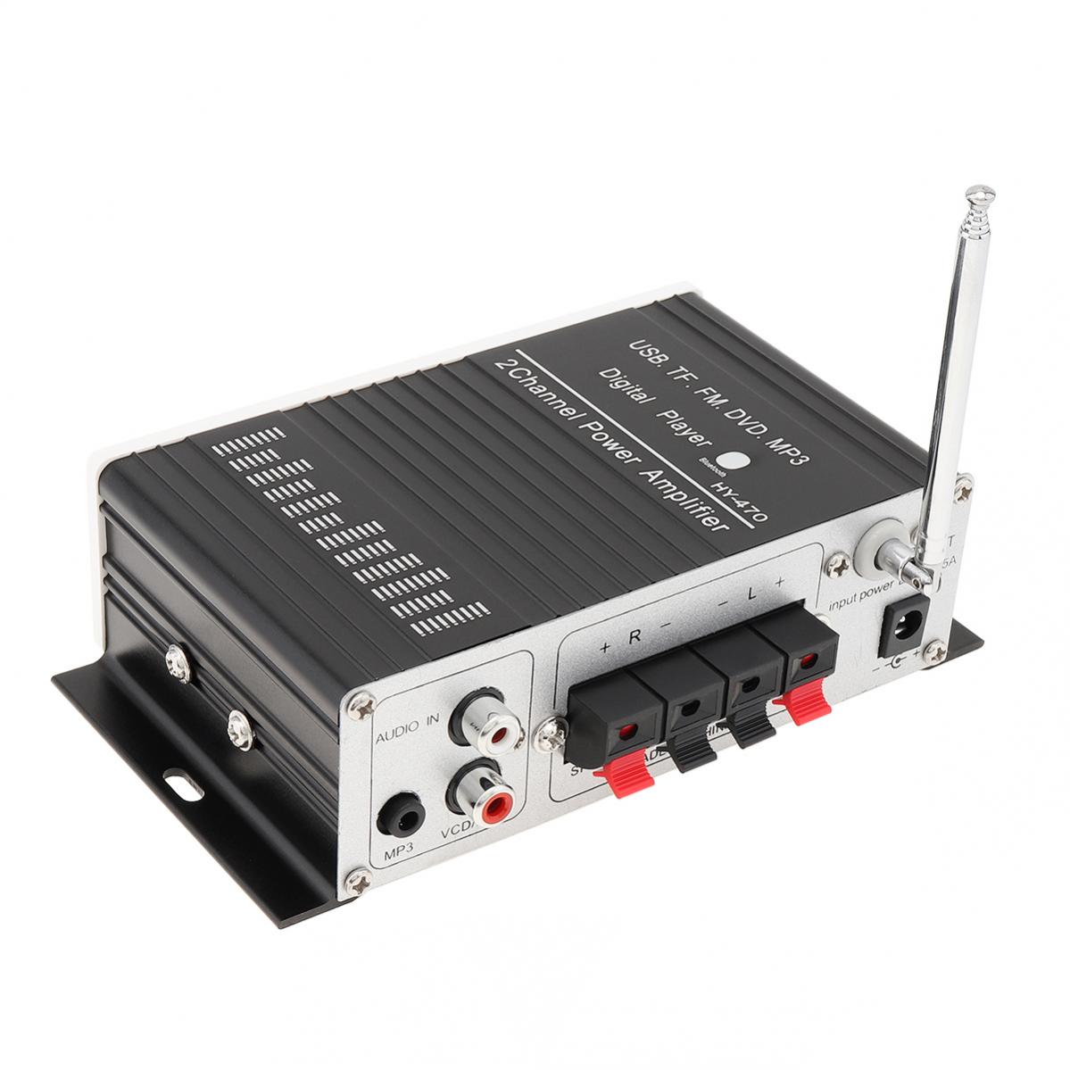 Bluetooth High Power Versterker 2 Kanaals Afstandsbediening Hifi Sound Versterker Auto Audio Sd Usb MP3 Aux Fm Radio Digitale speler