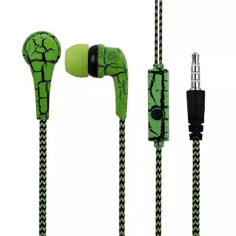 M & J-auriculares originales con de grietas en el hielo, para teléfonos móviles, con micrófono, para iPhone, Samsung, xiaomi: green