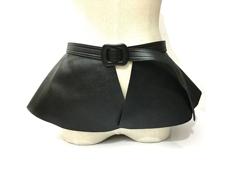 Cinturón ancho dorado para mujer, cinturones decorados de Metal, falda de cuero Pu con volantes, faja con correa para vestido