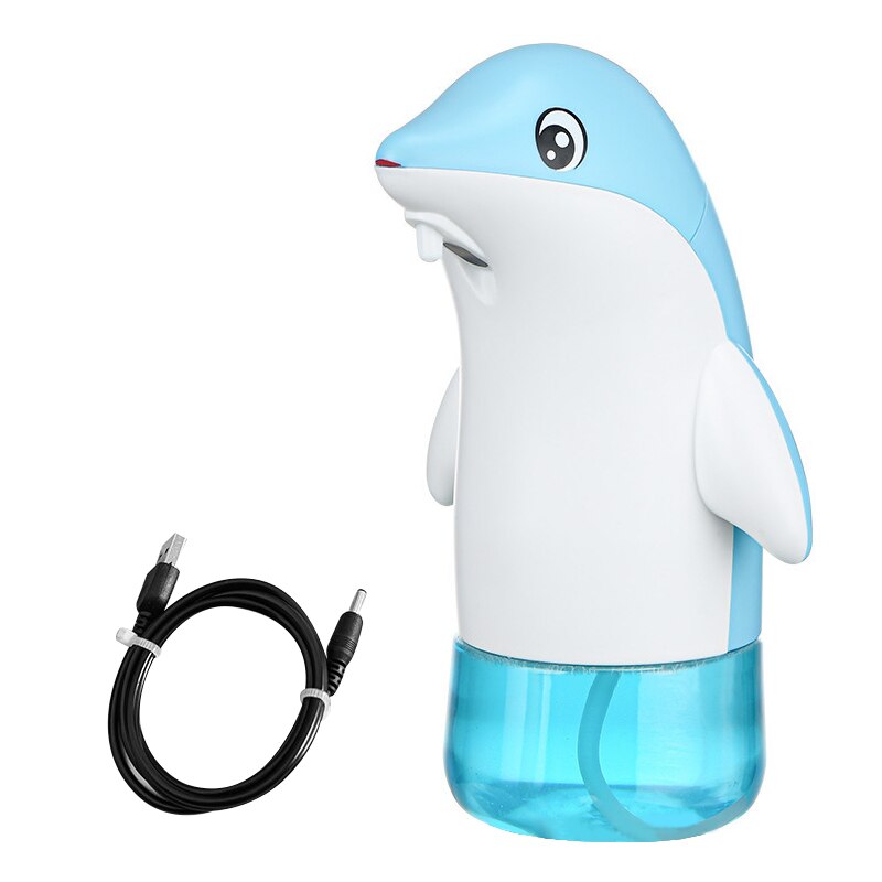 Cute Dolphin Automatic Soap Dispensers For Child Kitchen Bathroom Soap Bottle Intelligent Induction Foam Bubble Antiseptic Hands: Blue