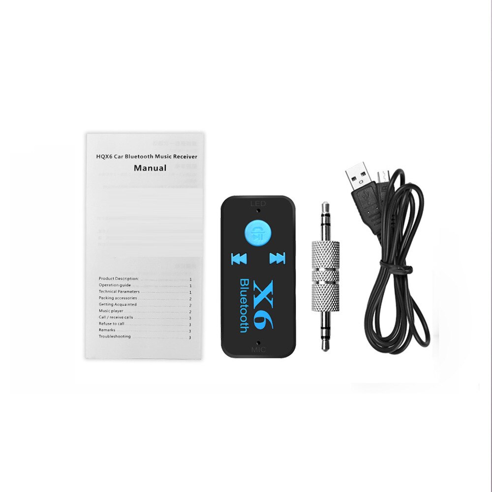 X6 Universal Bluetooth Receiver V4.1 Support TF Card Handfree Music Player Phone Car AUX In/Output Bluetooth Adapter Receptor