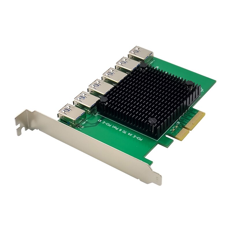 Pci Express Multiplier 1 Tot 6 USB3.0 Pcie X4 Om X1 Riser Card Voor Desktop Mijnwerker