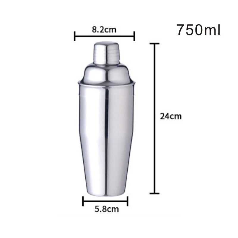 16pcs/set Acrylic Stainless Steel Cocktail Shaker Bar Wine Mixer Set Bartender Cocktail Hand Shaker Tool Kit Party Bar Tool: 750ml