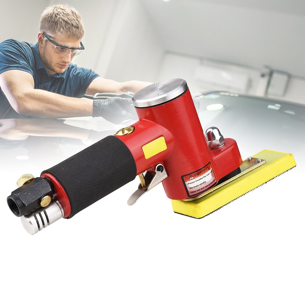Mini Straight Line Air Sander with Sanding/ Rubber/Iron Pad Random Orbital Pneumatic Sander Air-operated Handheld Polisher Waxer