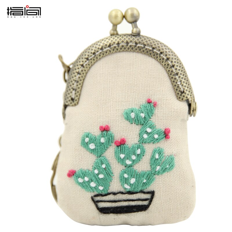 Embroidery Purse Making Kits Purse Frame Kiss Clasp Lovely Fowers Sewing Stitching Handmade Purse Girl: 11