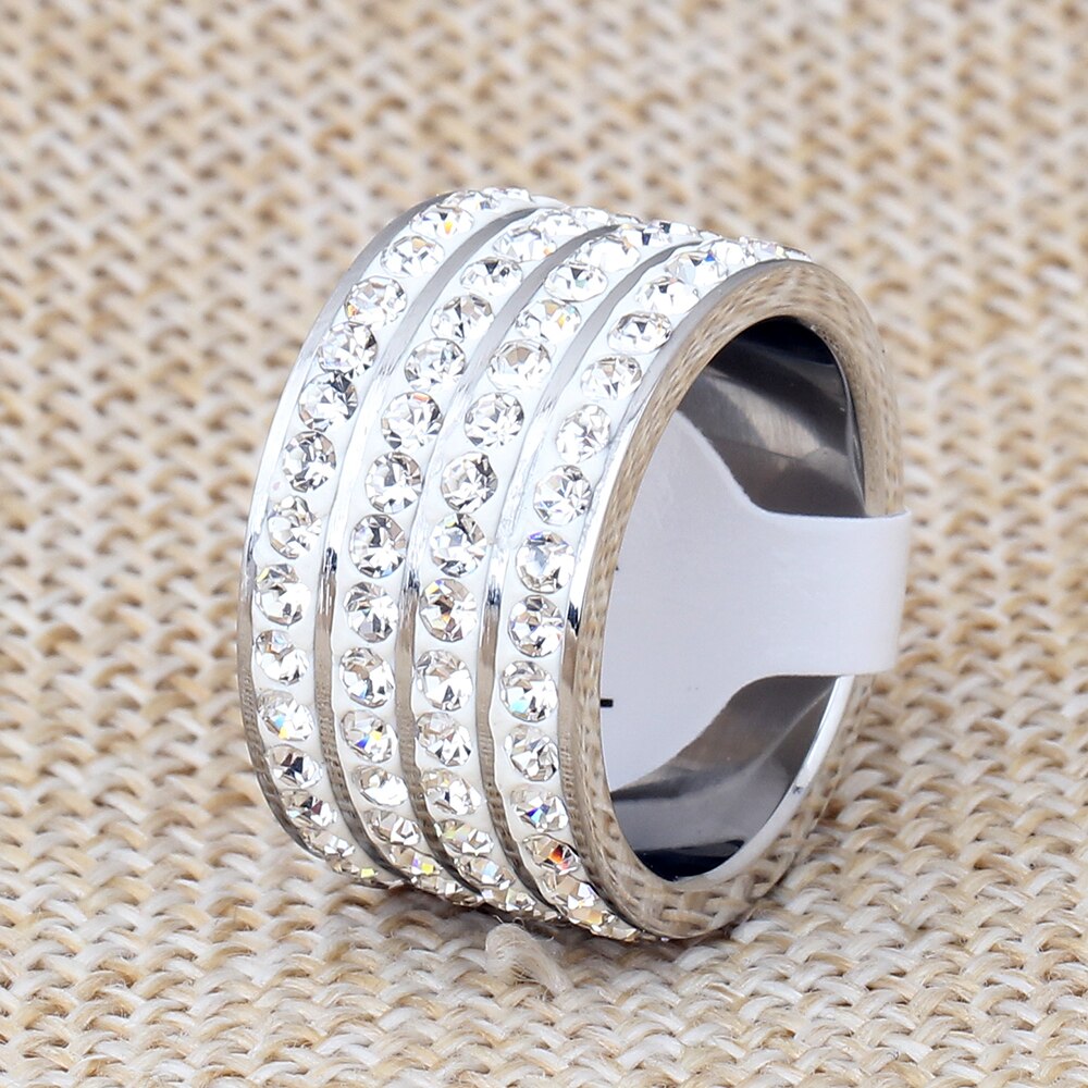 Crystal rings for women men wedding ring stainless steel jewelry
