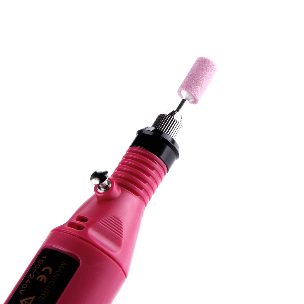 Juego de brocas para manicura, Set de 12 unidades de cabezales de pulido de uñas, limas para manicura y pedicura, en color rosa