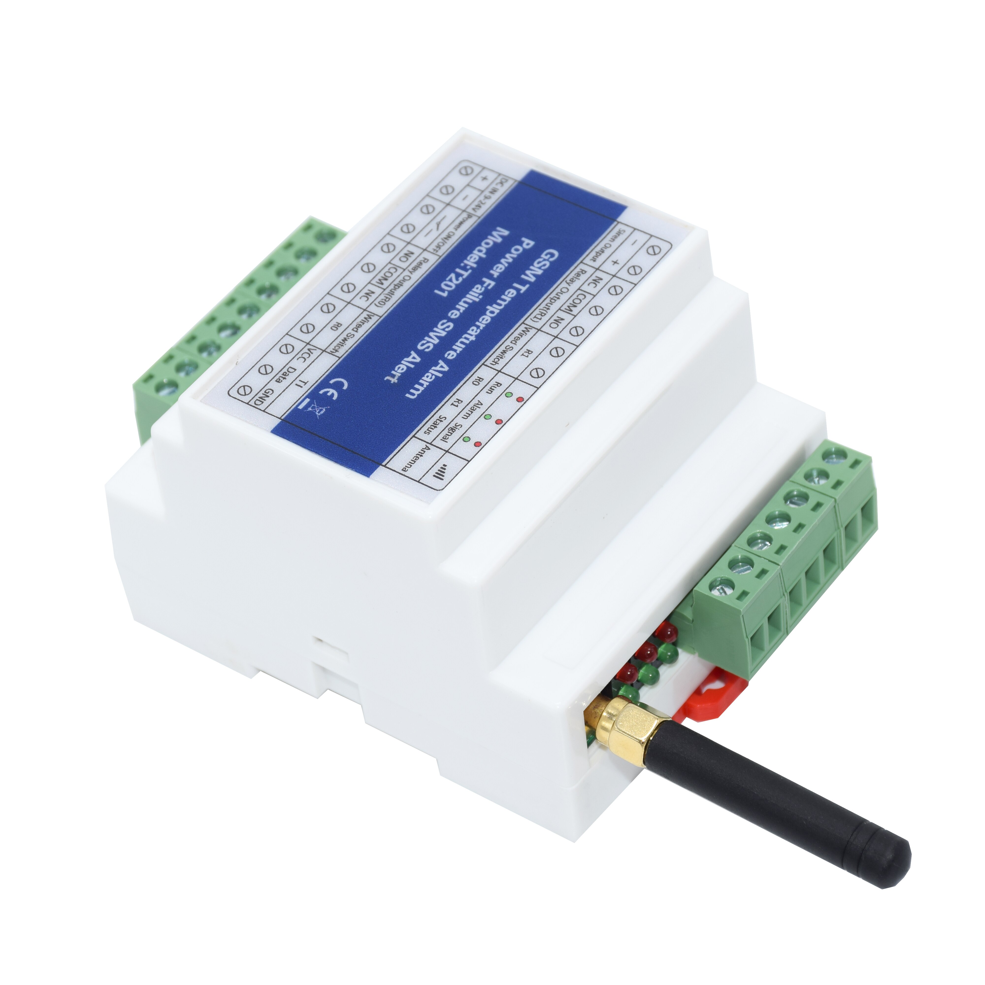 DIN-rail GSM SMS Remote Relay Controller ON/OFF Switch With 2 Relay Output Temperature Sensor