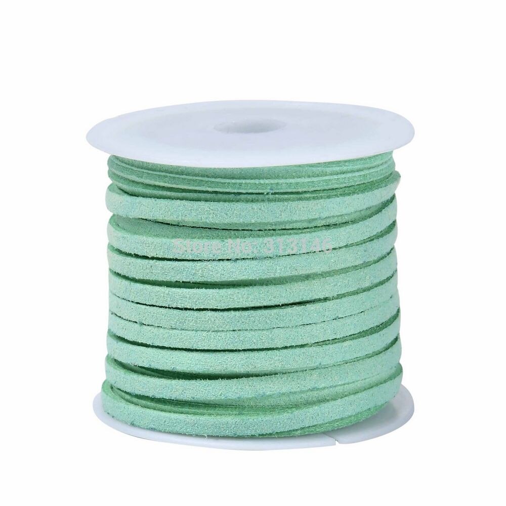 3mm 5M/Roll Flat Faux Suede Cord Leather Lace DIY Handmade Beading Bracelet Necklace Craft Supplies Jewelry Making Thread String: Mint Green