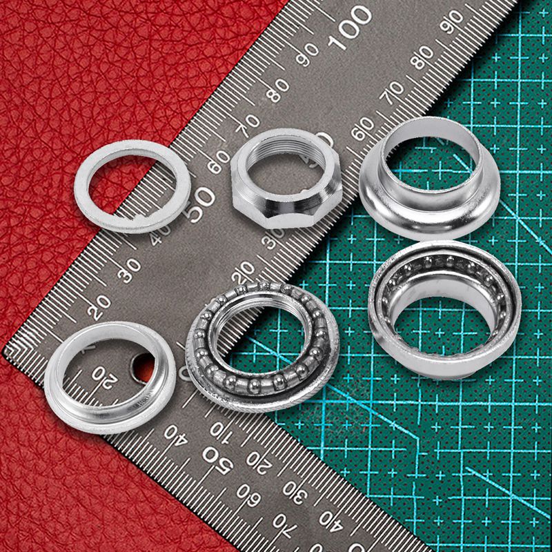 AD-Bike Headset Threaded Bike Threadless External Fork Headset Bearings Stem Bicycle Parts Silver