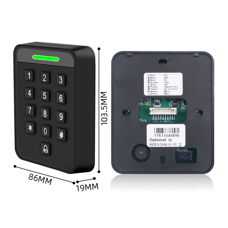 ZK 125KHz 13.56MHz RFID Access Control Keypad Kits EM MF Card Reader Standalone Door Access Control System Door Lock