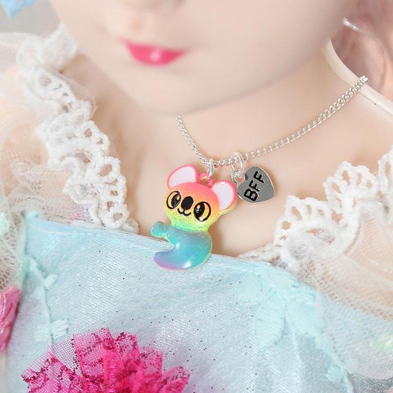 Collar con forma de mapache para niñas, joya con cadena y pendiente, Bff, , amistad, A0N8, novedad de