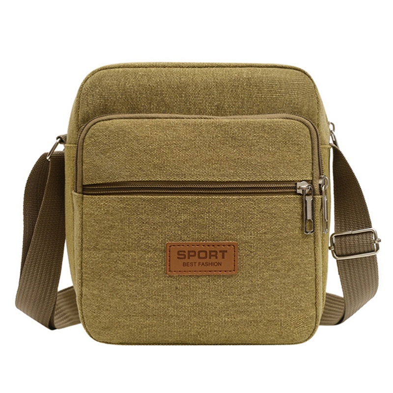 Bolso lateral para hombre, bandolera de negocios, versión coreana de , bandolera de hombro individual de lona de gran capacidad para hombre: Azul cielo