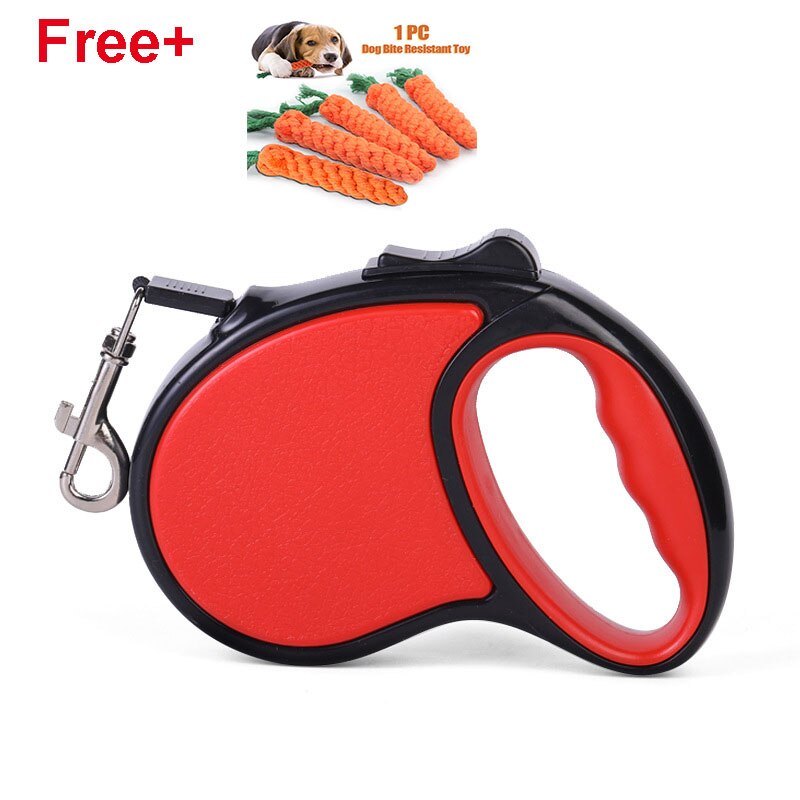 Lang, stærk kæledyrssnor til store hunde holdbar nylon, udtrækkelig, stor hundesnor, ledninger, automatisk forlænger, hundesnor 4.: Rød / 5m