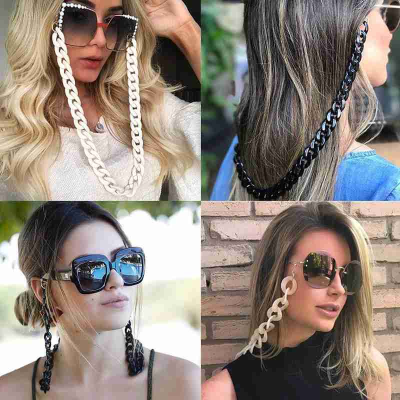 Vintage leopard anti-halk akryl solglasögon kedja dam herr glasögon kedjor läsglasögon kedja glasögon korthållare lanyard