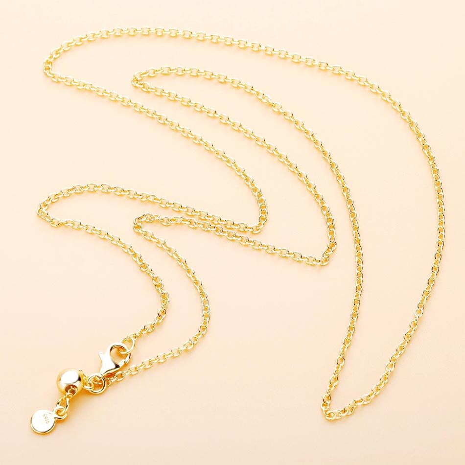 Nuovo 925 In Argento Sterling Collana In Oro Rosa e Argento Scorrevole Catenaccio Della Catena Della Collana Per Le Donne Regalo di Nozze Europa Dei Monili di Base