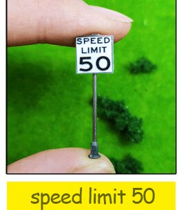 1PC HO Scale Traffic Signs Model Building Sand Table Accessories Micro Landscape Decor 1/87 Railroad Sign Игрушки: 1pc style13