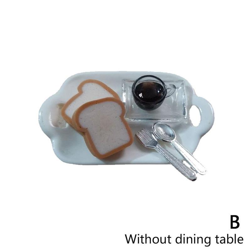 1:12 Simulatie Koffie Brood Ontbijt Set Ontbijt Lade Miniatuur Voedsel Nie Props Diy Keuken Speelgoed: B