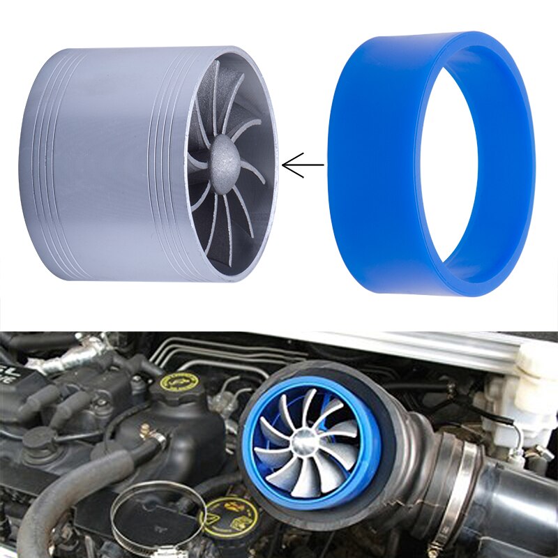 Universal 64Mm Auto Air Intake Turbine Refit Turbo Gas Stookolie Saver Fan Turbo Supercharger Turbine Fit Voor Air intake Slang