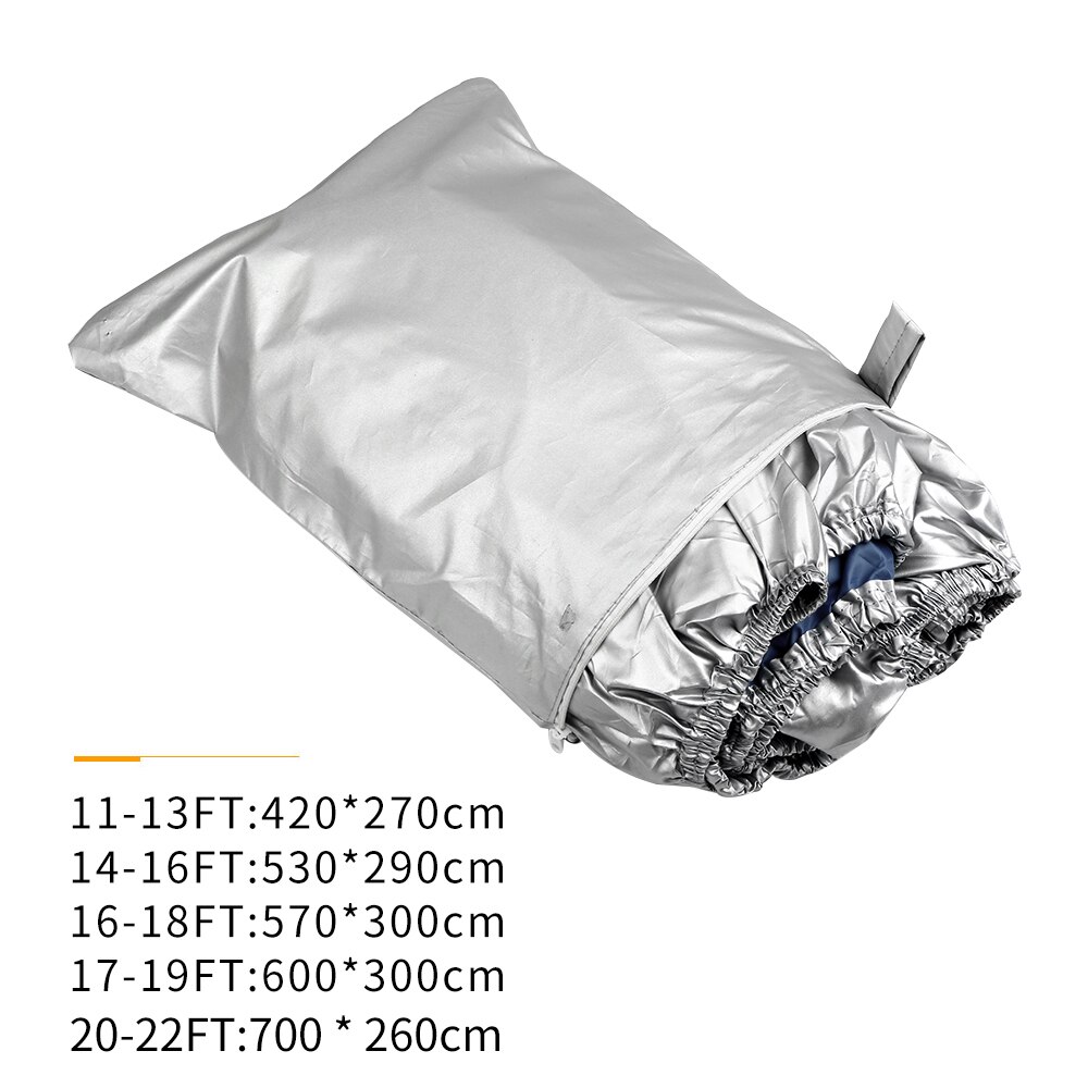 Boot Cover Outdoor Bescherming Waterdichte Reflecterende 300D Oxford Stof 11-22ft voor V-HULL Runabout en Bas Boten