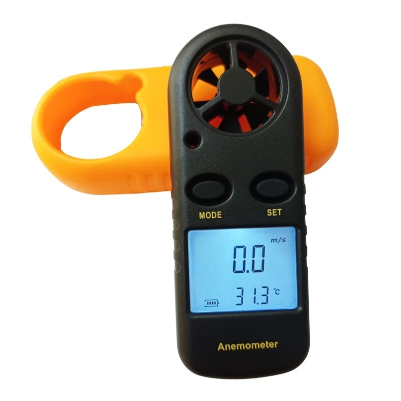 Mini Digital Anemometer LCD Handheld Air Flow Tester Wind Speed Meter Air Anemometer Measuring Wind Speed Temperature Gauge