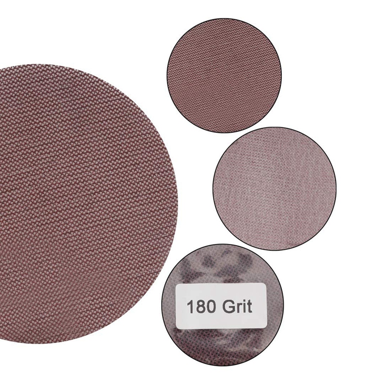 10 Pcs Mesh Sanding Discs 125mm 180 Grit Hook and Loop Sanding Paper Dry Abrasive Discs for Sander Replacement Pads