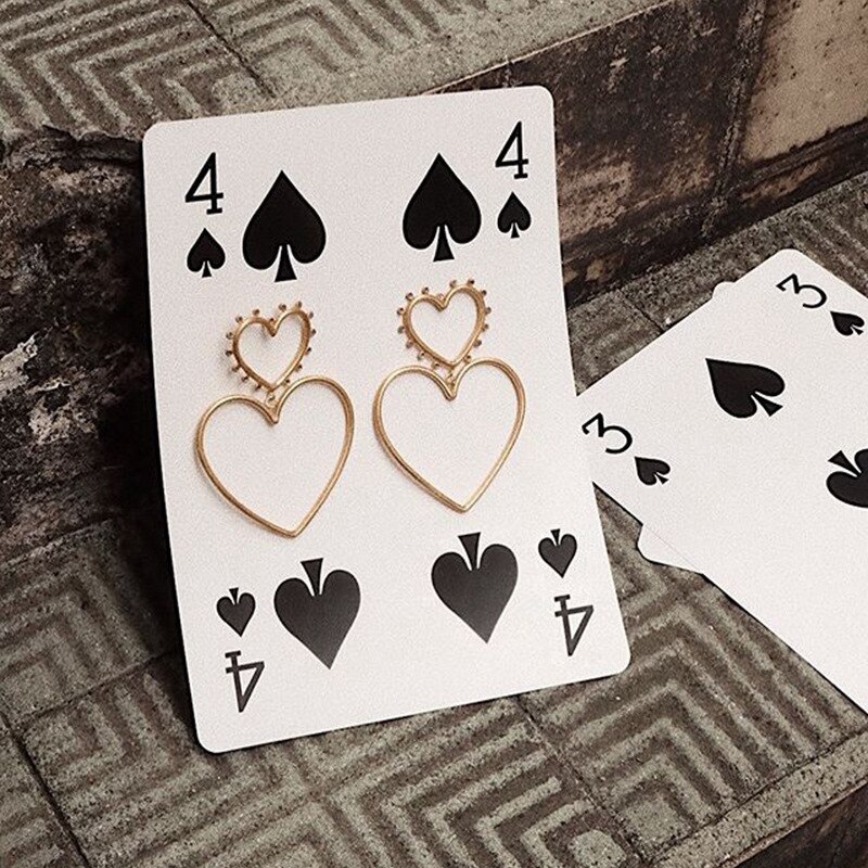 Grandes boucles d'oreilles exagérées de Style Punk, boucles d'oreilles à gouttes d'huile, boucles d'oreilles à grand amour creux, tournage de rue, en plaqué or