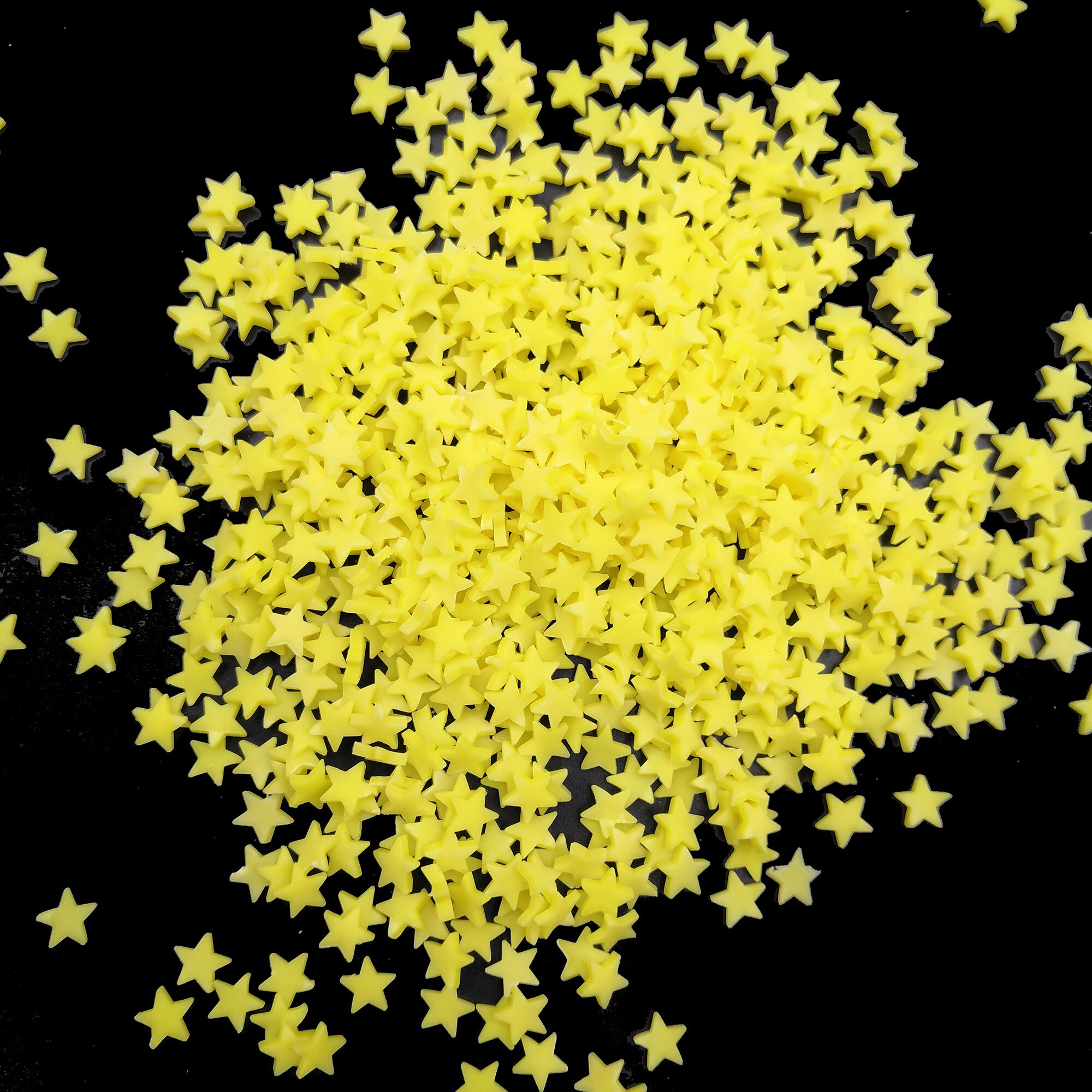 100 g/partia żółta gwiazda księżyc plastry glina polimerowa gwiazda miękka ceramika na zabawka robić dekoracji DIY rzemiosło wypełniacz akcesoria: 5mm gwiazda