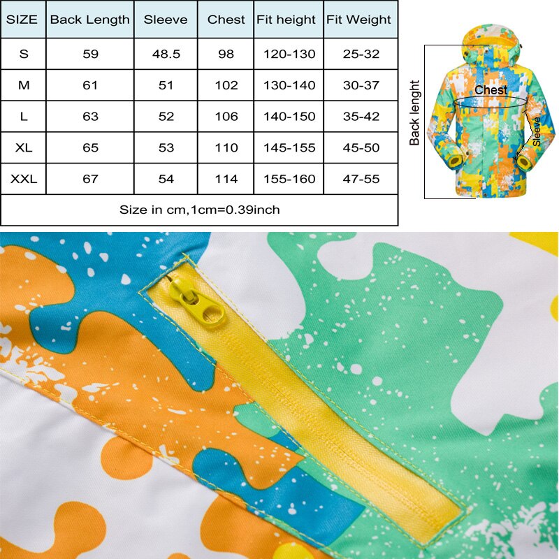 THE ARCTIC LIGHT Outdoor Hiking Ski Jacket Child Kids Winter Camouflage Sport Teenage Waterproof Windproof Warm Outerwear Coat