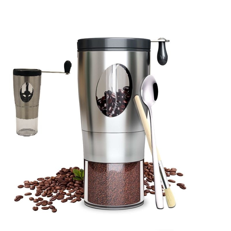 Molinillo de café plegable, de acero inoxidable, hecho a mano, para café en grano, Molinillo, herramienta de cocina, 1 unidad