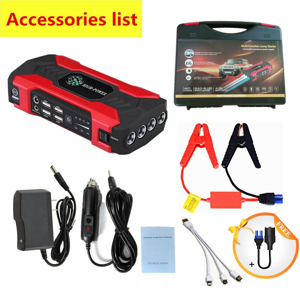 20000mAh 12V Car Jump Starter Portable USB Power Bank Battery Booster Clamp 400A Auto Starting Device Emergency Start Truck Jeep