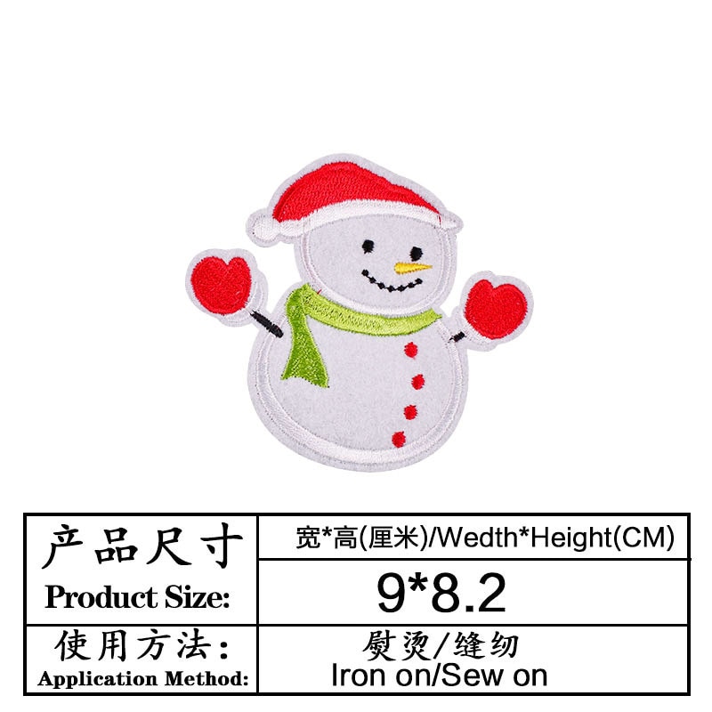 Kerst Sneeuwpop Kerstboom Ouderen Geborduurd Doek Stickers Kleding Accessoires Badge Patch