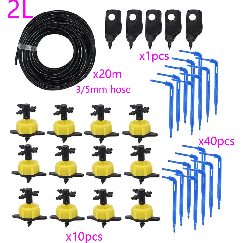 100 M 2LPH Druk Compensatie Emitter Watering Kits Voor Landbouw Greenhouse Irrigatie Watering Systeem Voor Pot Tuin Gazon: 20m