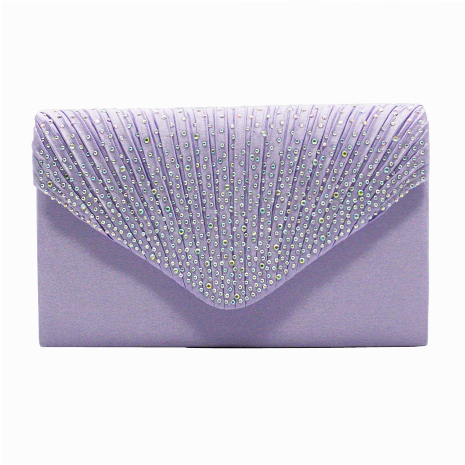 Bolsos de mano elegantes a la para mujer, bolso de hombro de satén con diamantes de imitación y cadena fina, vestido de y banquete, bolsos de noche a juego: Rosa