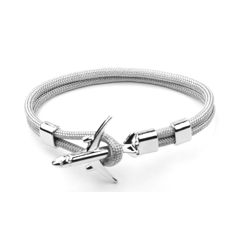 NIUYITID samolot charm kotwica mężczyzn bransoletki kobiet lotnisko moda Rope Chain Paracord lotnictwa życia biżuteria Pulseras Hombres: A5