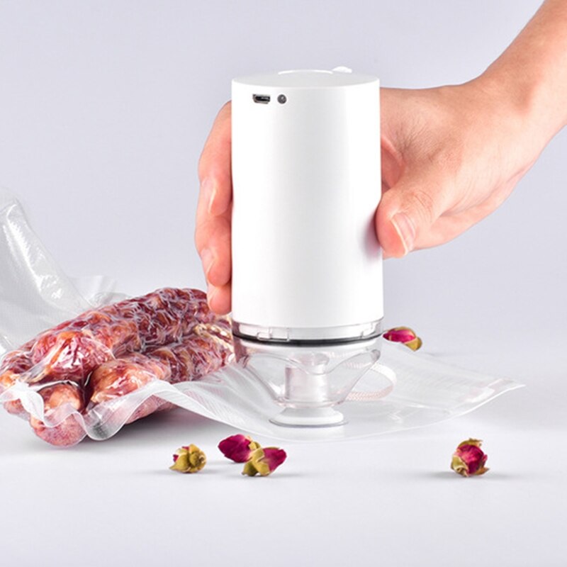 Handheld Food Vacuum Sealer Packaging Machine Mini Film Container Packer USB Rechargeable Kitchen Supplies