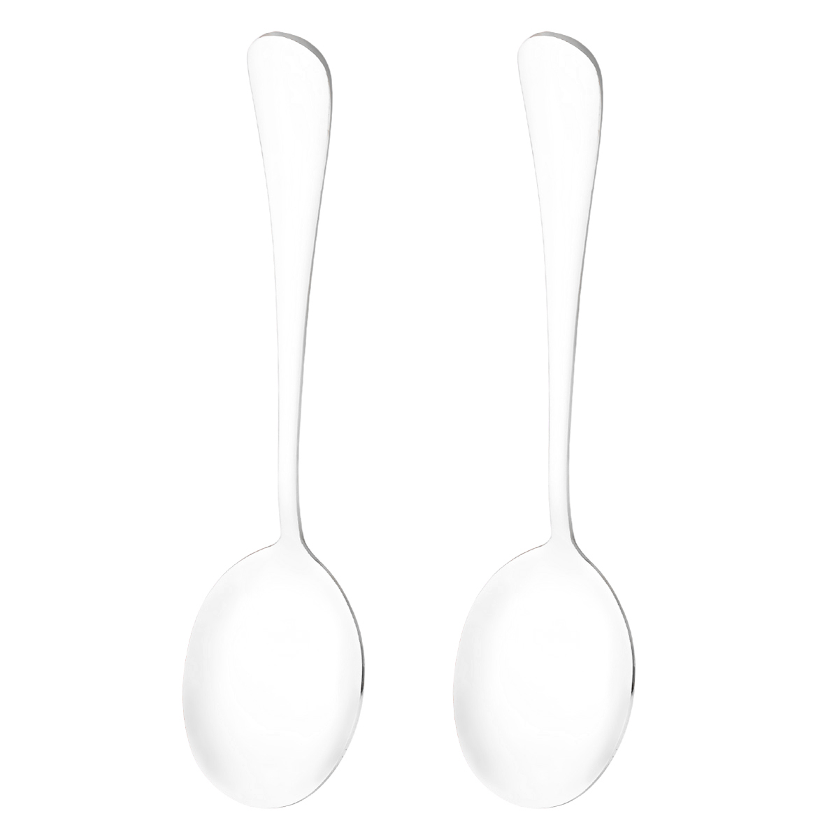 2Pcs Big Salad Serving Spoon Fork Set Mix Spoon Pot Porridge Tool Public Restaurant Serving Kitchenware Using Buffet Utensil: Silver B