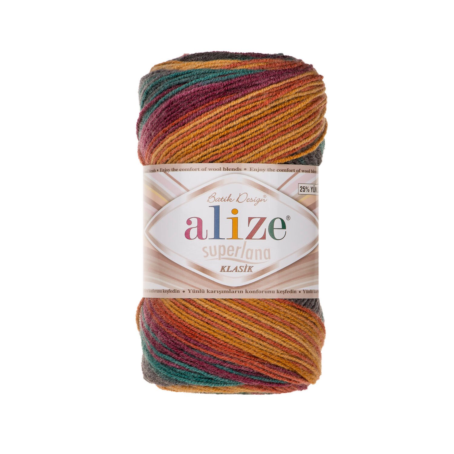 Alize Superlana Klassieke Batik Breien Garen Haak Garen Acryl Garen Zacht Garen Multicolour Garen Superlana Klasik Batik: 4276