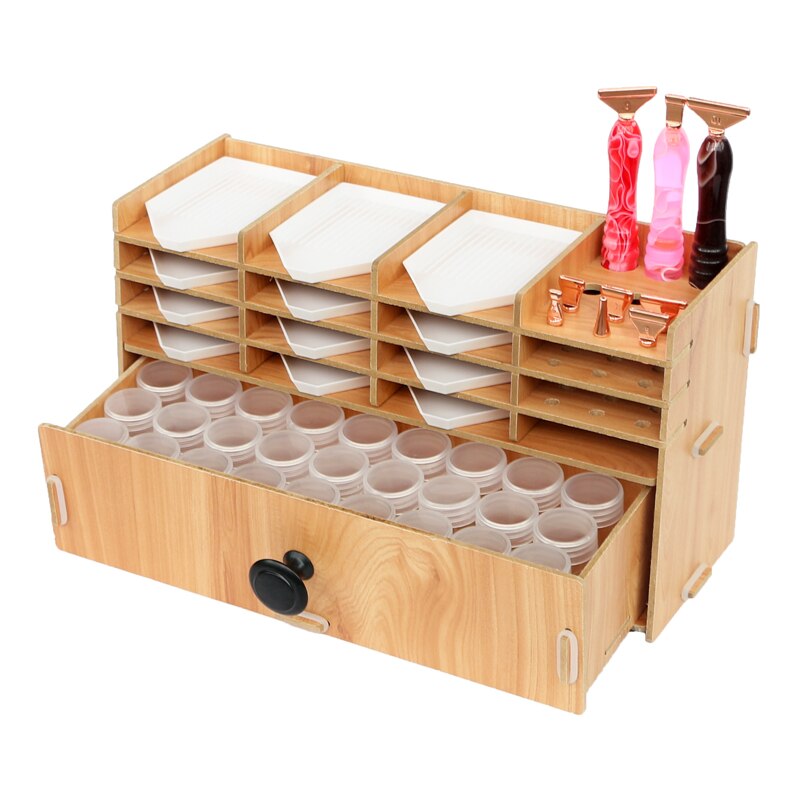 DIY Wooden Drawer Organizer Box Diamond Painting Tray DIY Craft Storage Accessoires Tools Kit Bead Container Organizer Racks