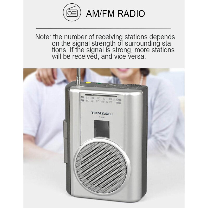 Walkman – lecteur Cassette avec haut-parleur intégré, Microphone, prise casque, pour écouter de la musique, apprendre la langue