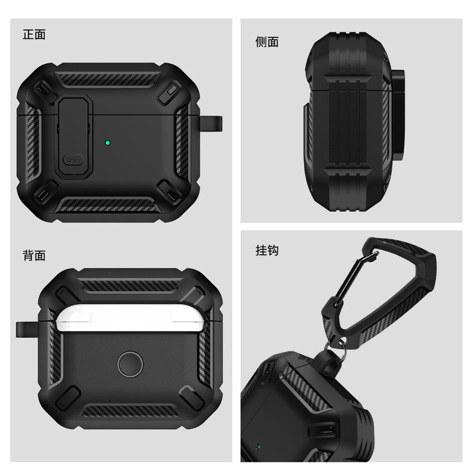 Switch-hoofdtelefoonhoesje voor apple airpods pro 2 met karabijnhaak, schokbestendige beschermhoes 1 oordopjes, accessoires voor airpods 3