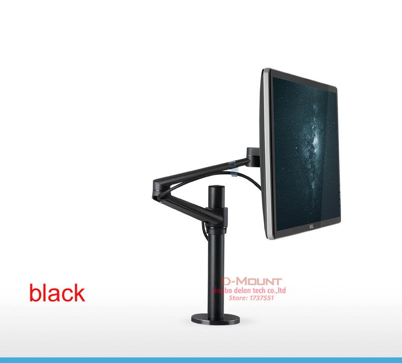 OL-1 10-32" aluminum dual arm lcd tv table mount tilt 360 rotate monitor desk stand vesa 75 100 rotatable bracket computer stand