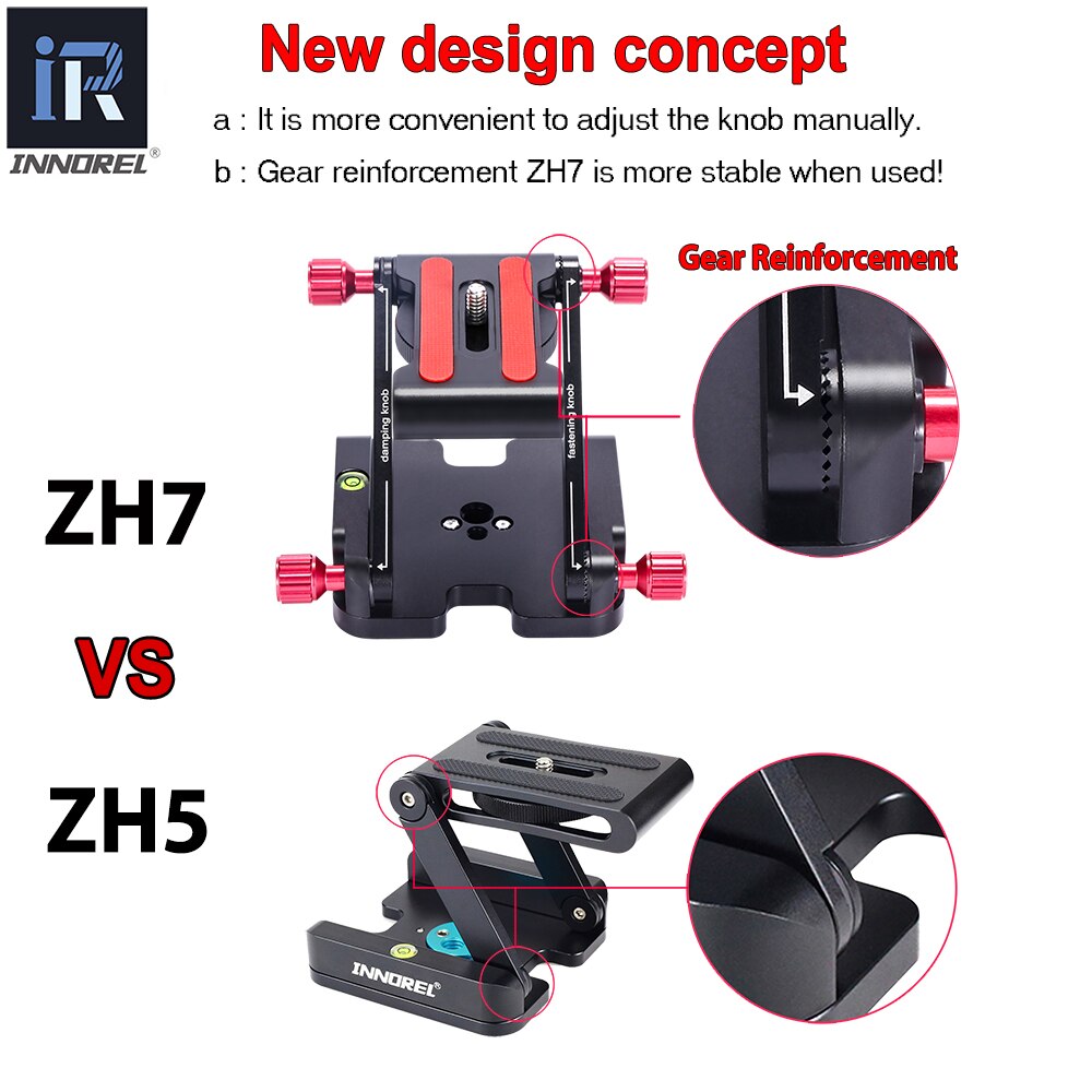 INNOREL ZH7 Portable Z-Type Camera Folding Tripod Pan Tilt Head dslr rail &amp; Desktop Stand Holder