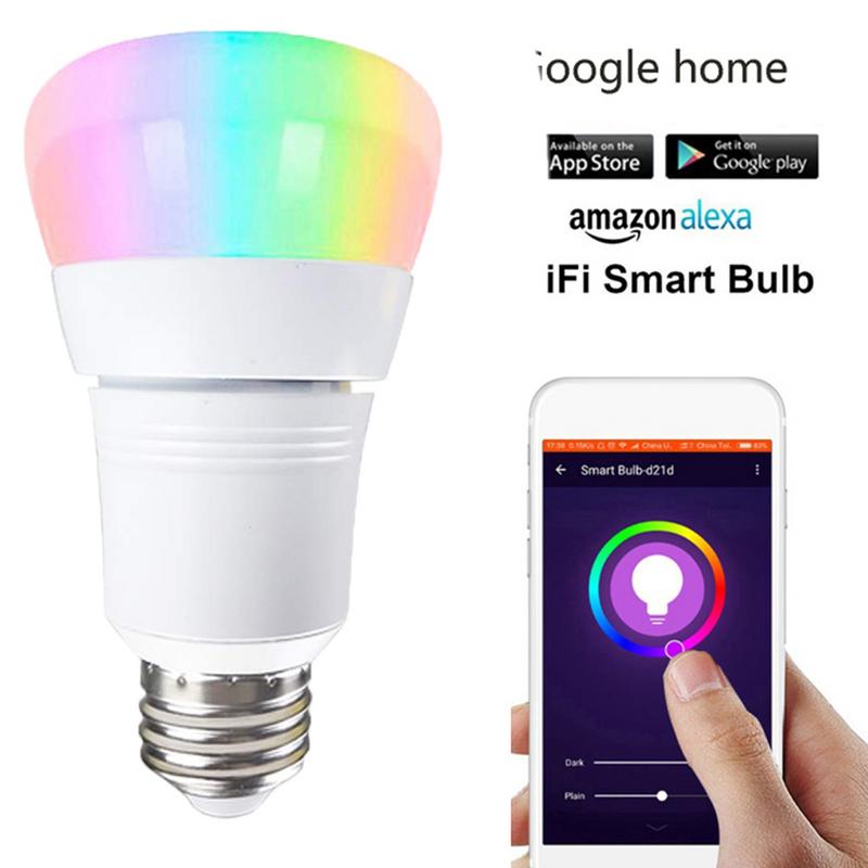 WiFi Bulb RGB Smart Light 15W Remote Mobile Phone Control Smart Bulb Wireless Smart Home Automation Lamp For Alexa Google Home