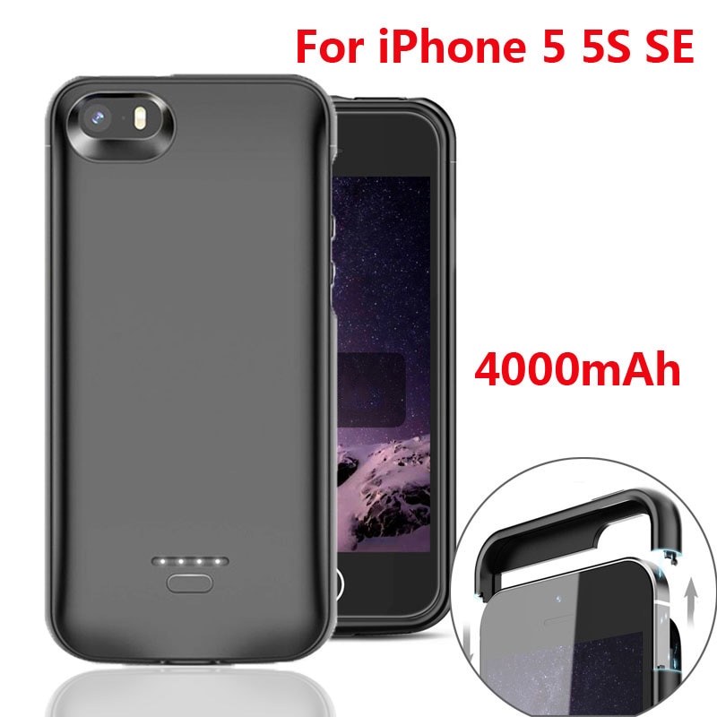 4000Mah Batterij Oplader Voor Iphone 5 5S Se Portable Power Bank Charger Case Voor Iphone Se 5SE 5 5S Batterij Case Cover